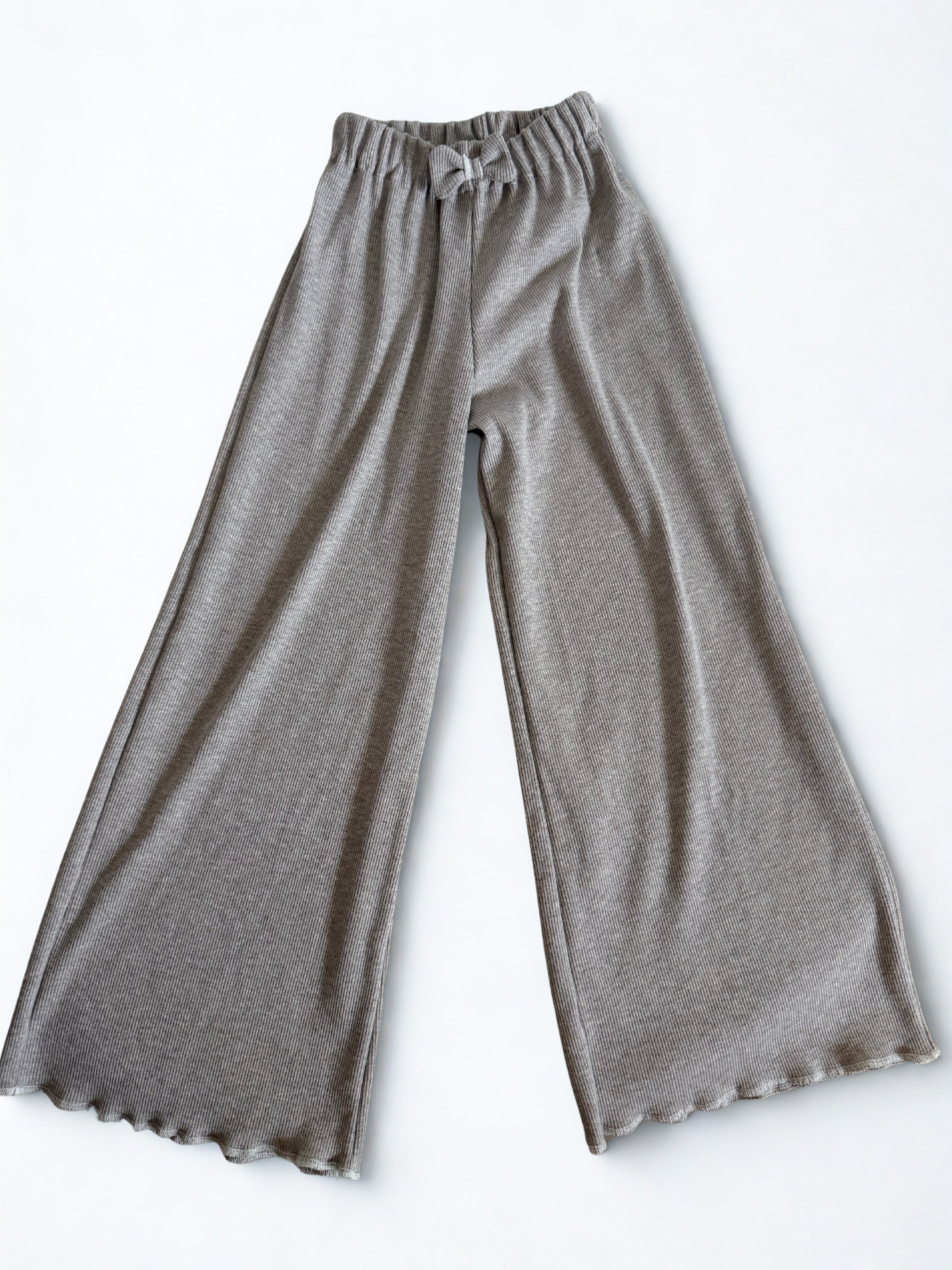 Wide-leg ribstof beige | By Isèle