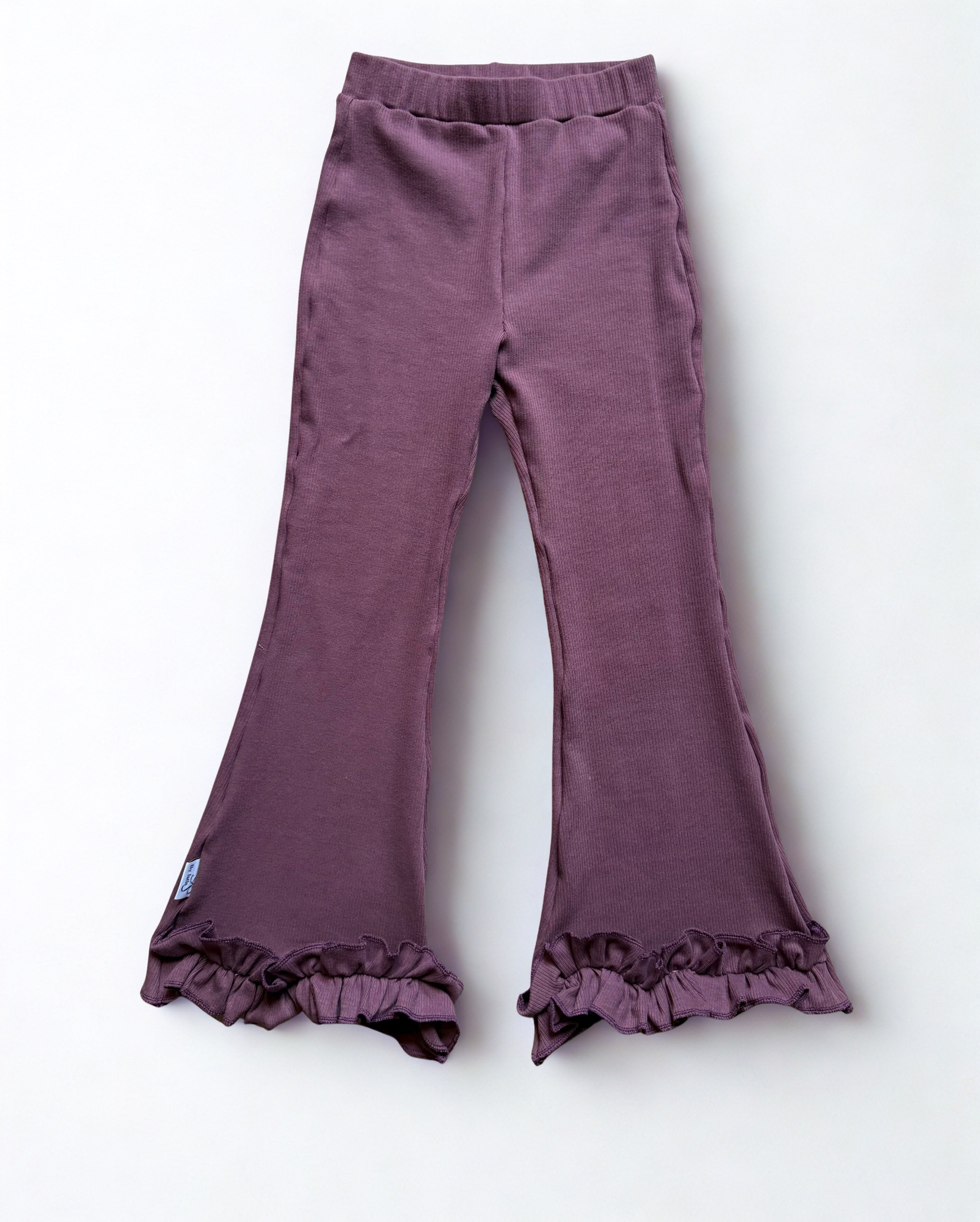 flared broekje aubergine met ruffles