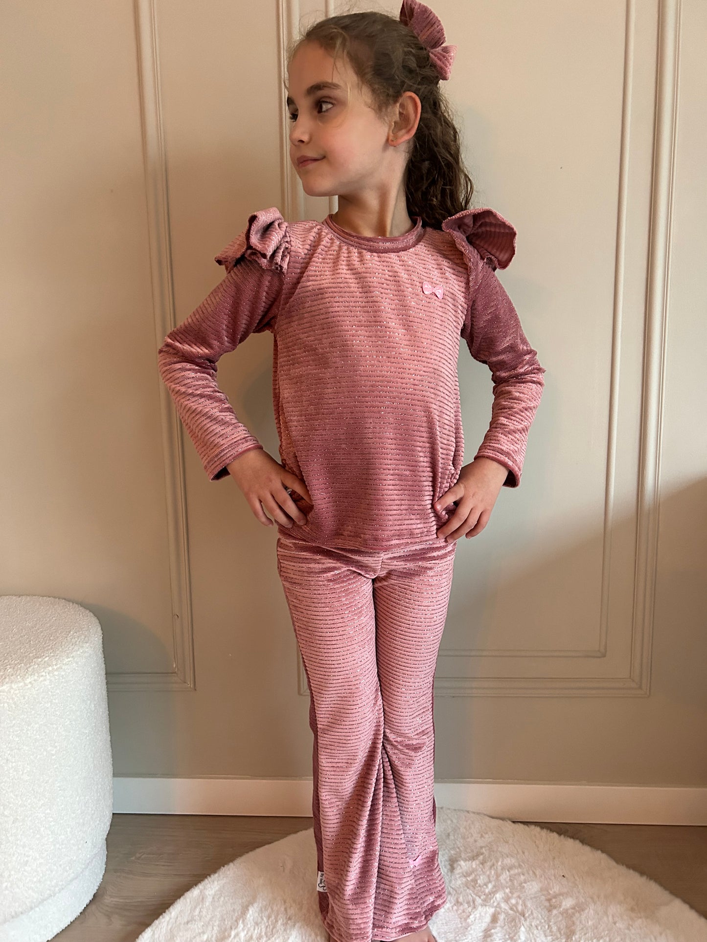 By Isèle flared broekje glitter roze - By Isèle
