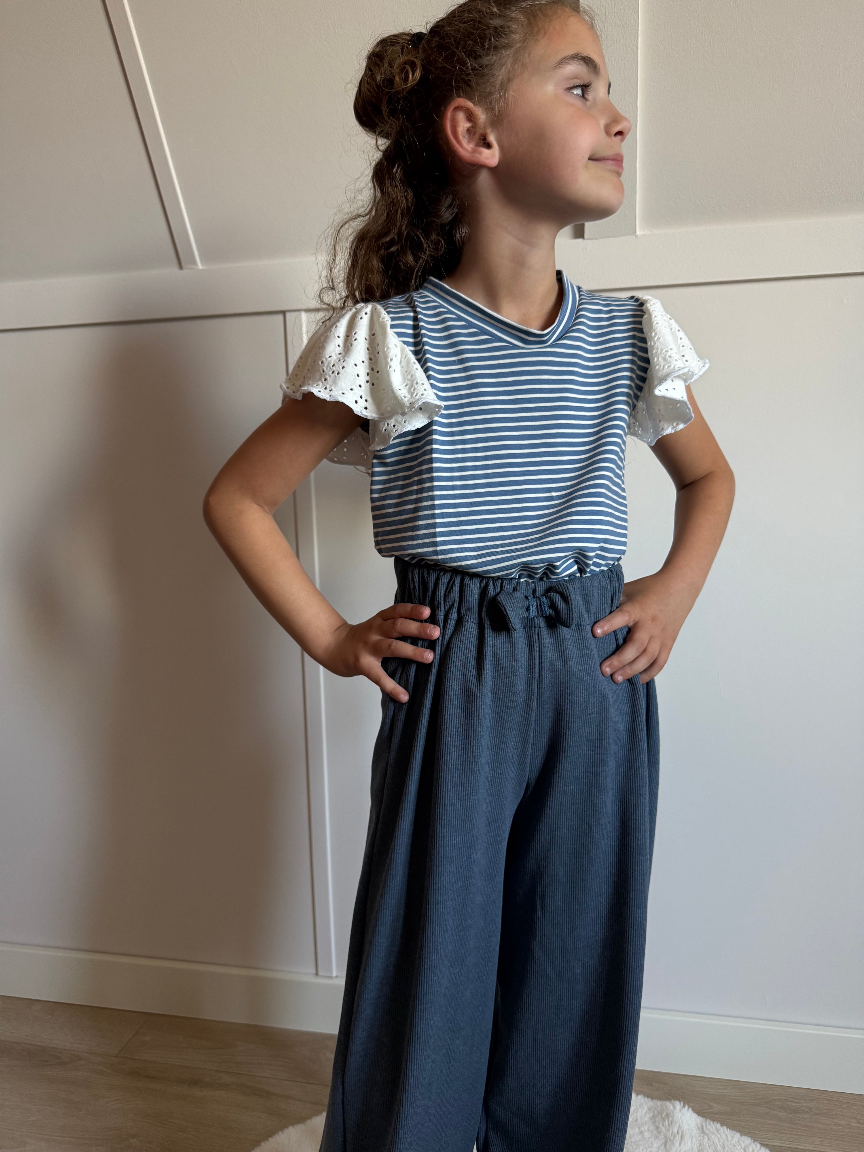 Wide-leg broek blauw | By Isèle