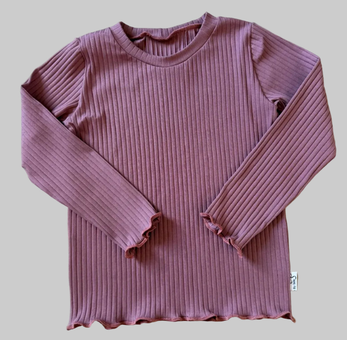 donkerroze ribshirt meisjes