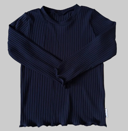 ribshirt donkerblauw meisjes