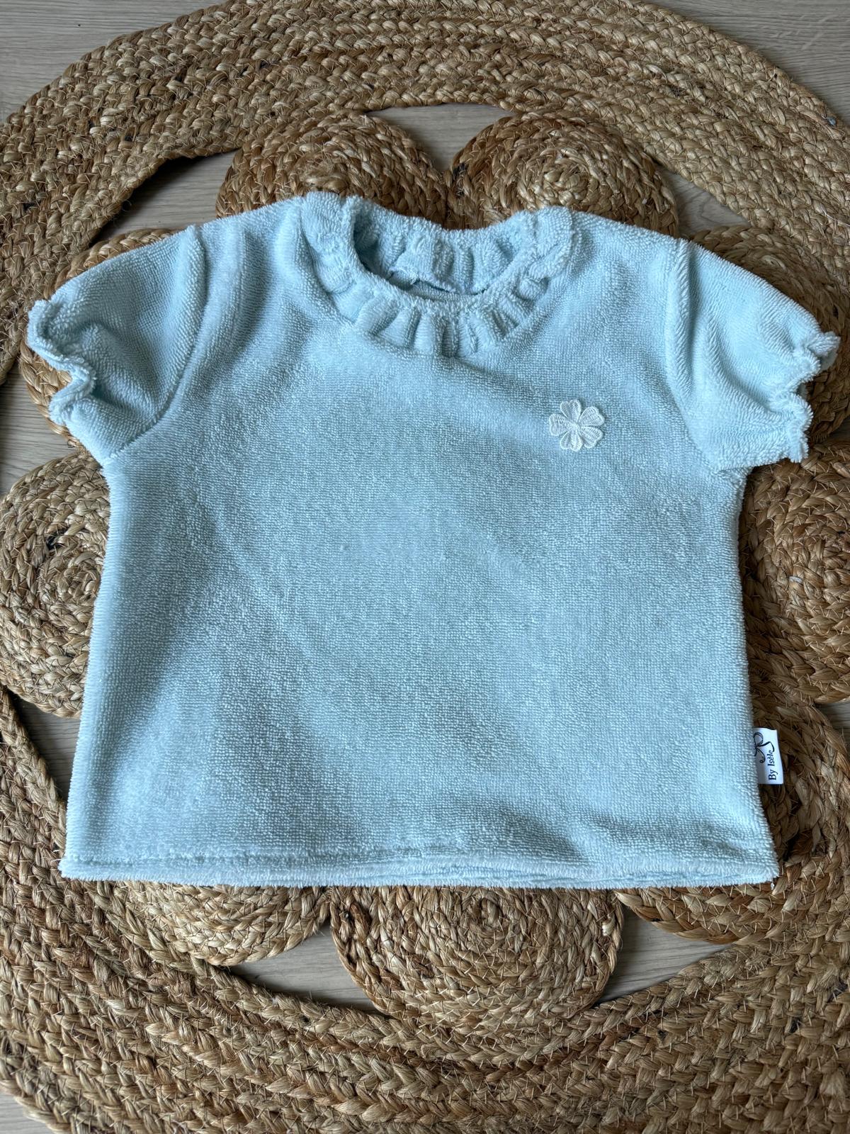 Ella shirtje - Badstof - Beige, lichtroze en lichtblauw | By Isèle