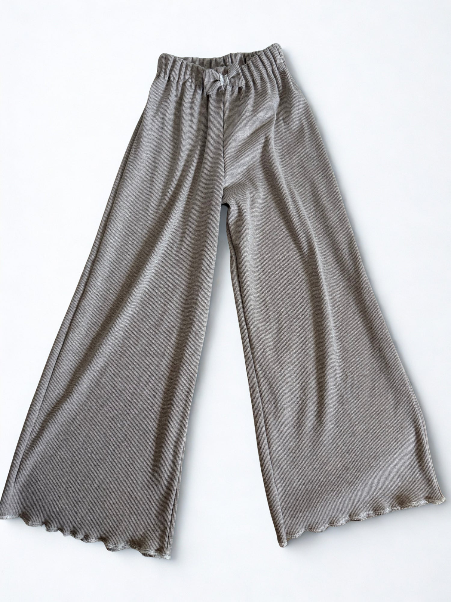 Wide-leg ribstof beige | By Isèle