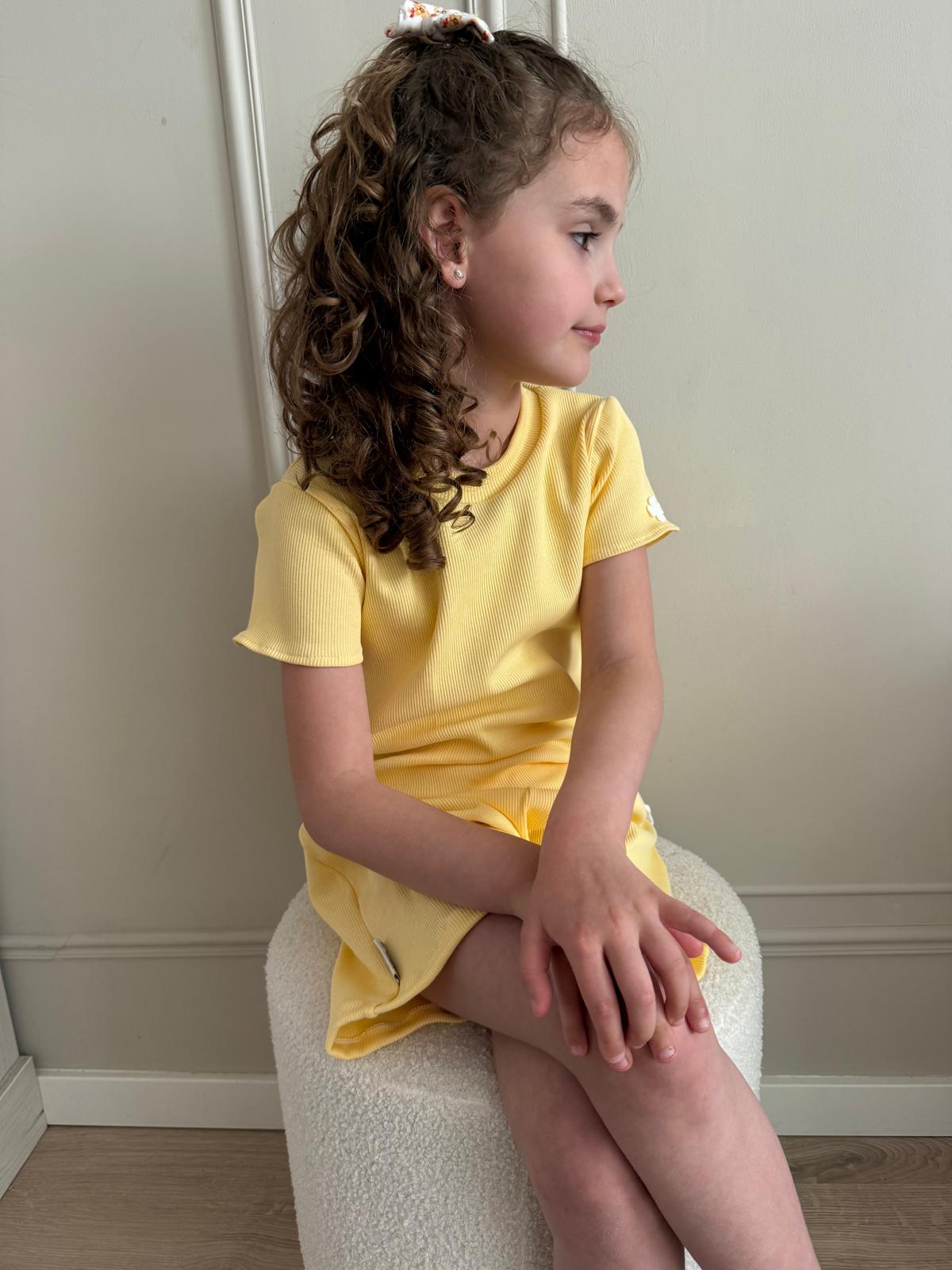 Evi shirt meisje - Ribstof - Lila, zand,geel of roze | By Isèle