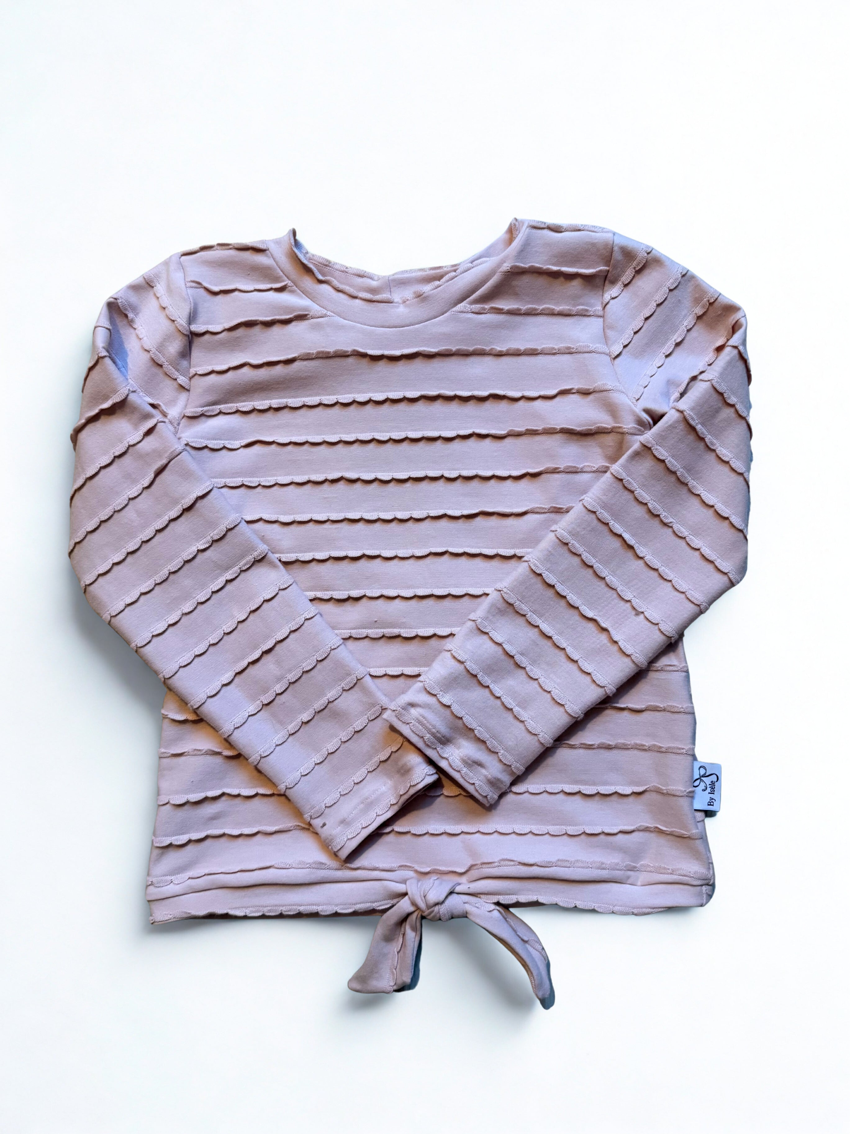 lange mouw shirt ruffle roze