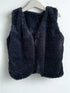 donkerblauw glitter gilet voor meisjes fluffy