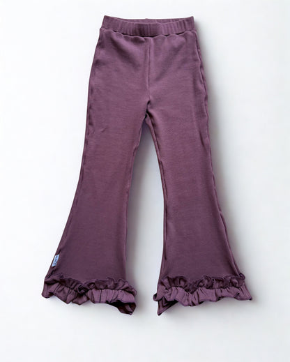flared broekje aubergine met ruffles 