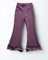 flared broekje aubergine met ruffles 
