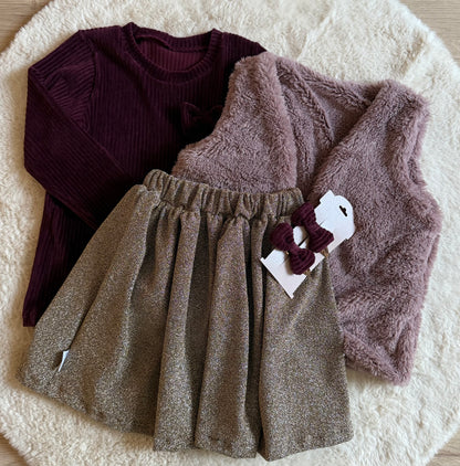 Roze glitter gilet zilver voor meisjes - zacht en fluffy voor meisjes