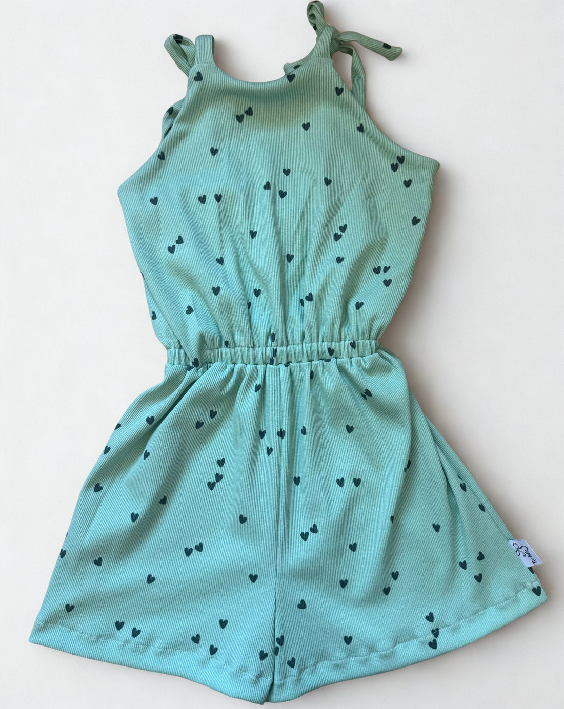 Playsuit hartjes | Saliegroen