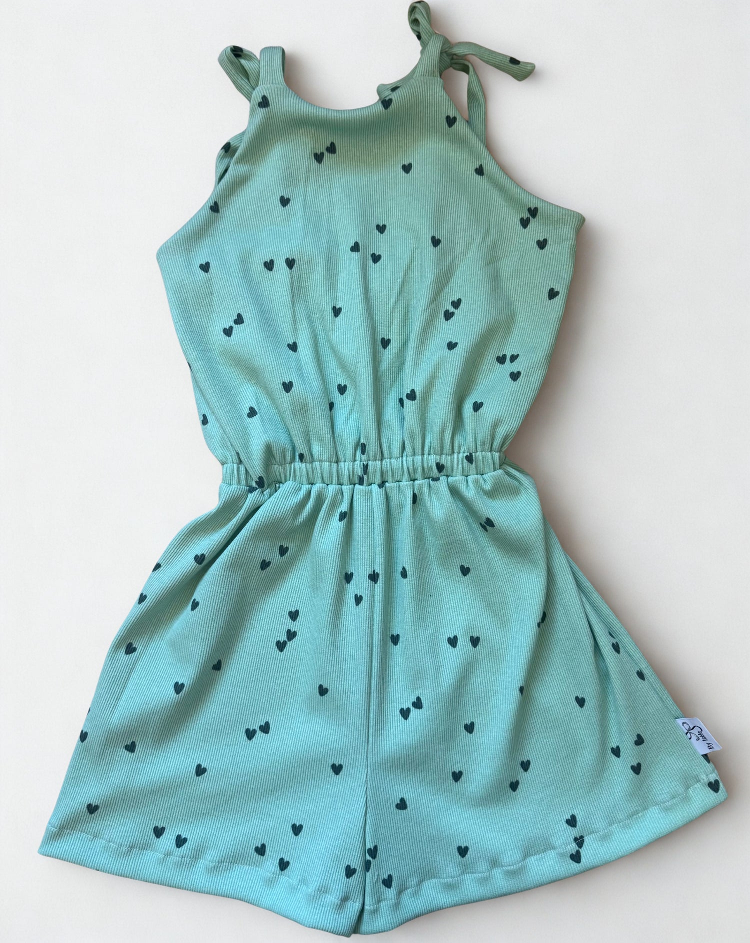 Playsuit hartjes | Saliegroen