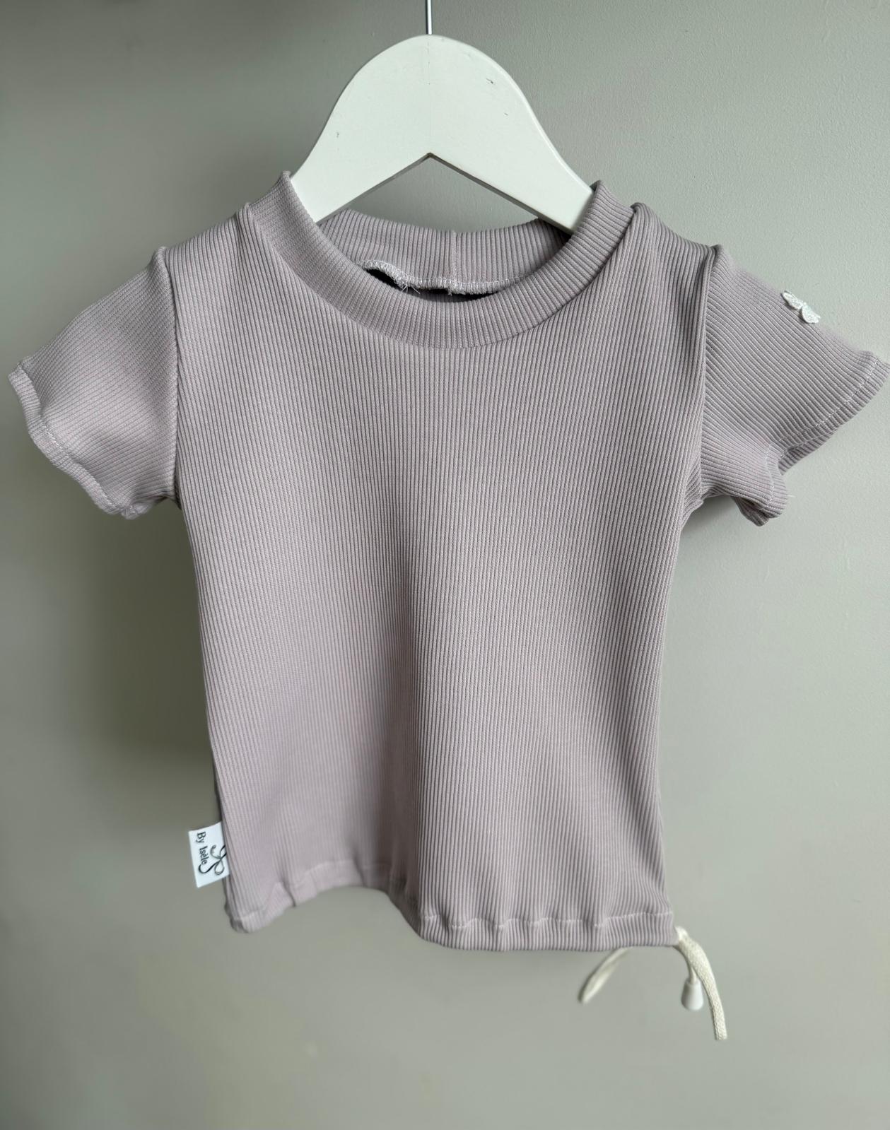 Evi shirt meisje - Ribstof - Lila, zand,geel of roze | By Isèle