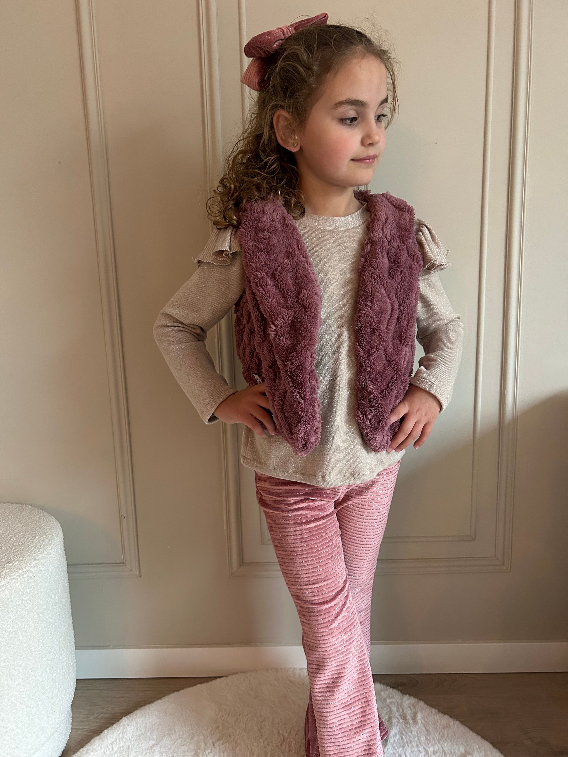 By Isèle flared broekje glitter roze - By Isèle