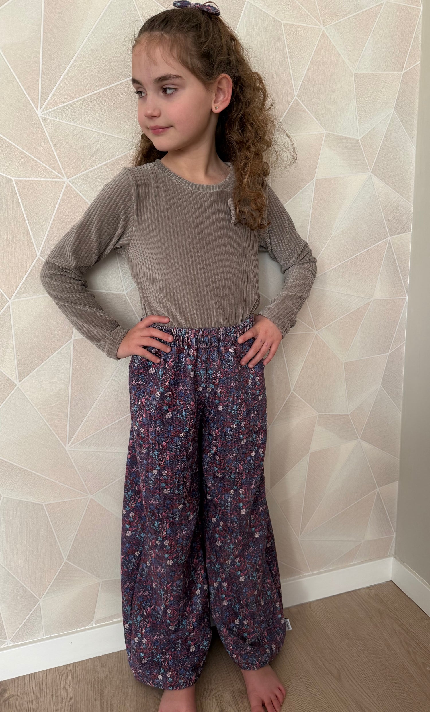 Palazzo Lina meisjesbroek roze of paars| comfortabele wijde broek met elastiek