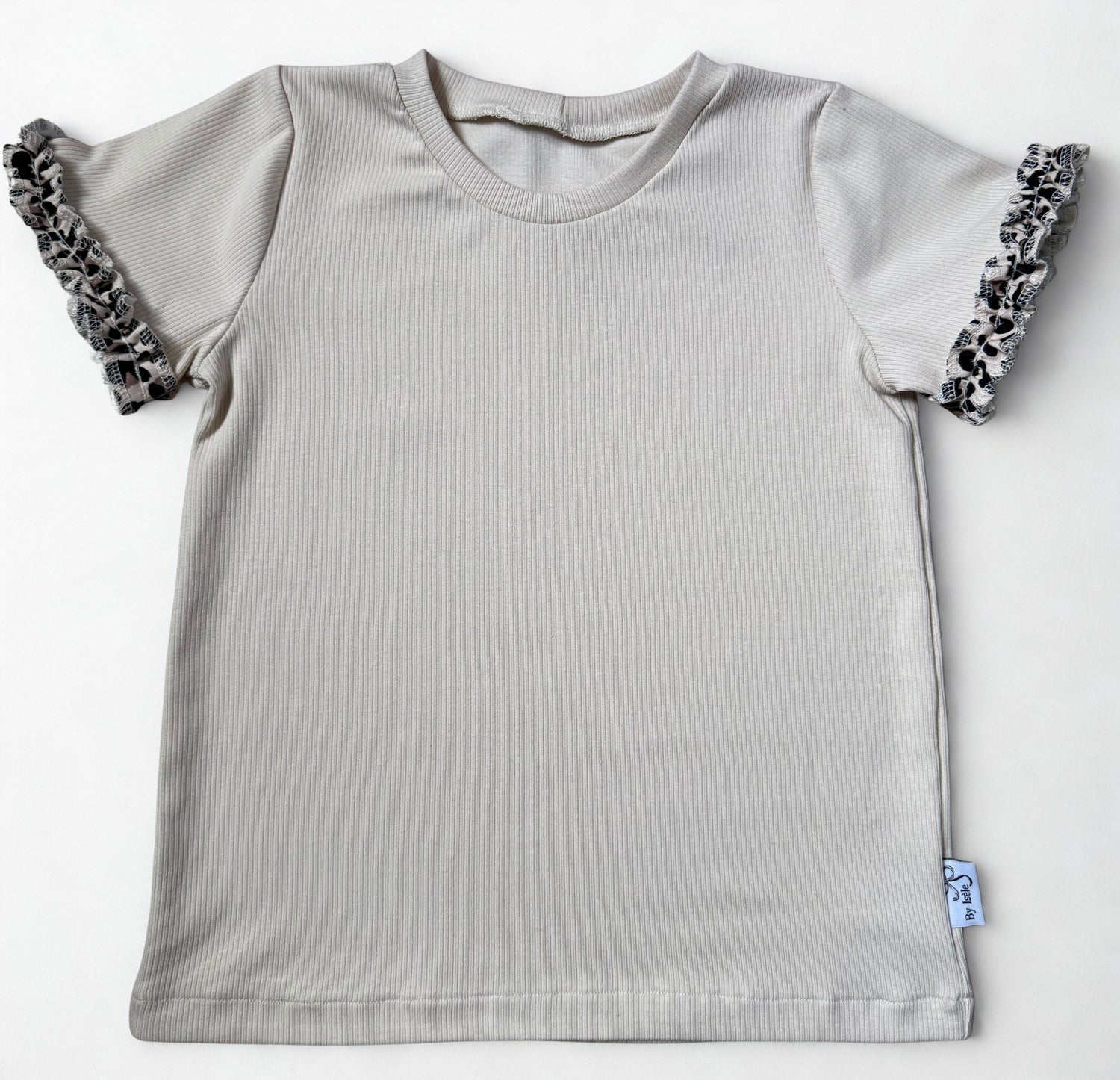 Handgemaakt meisjesshirt zand | Touch of luipaard