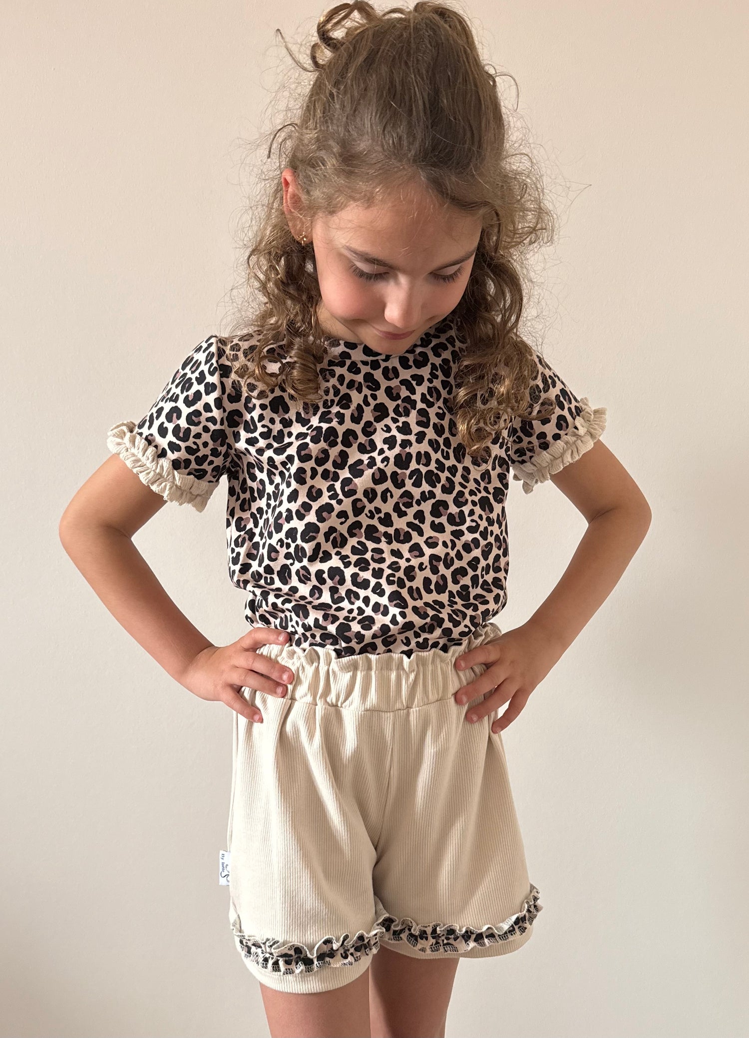 Handgemaakt meisjesshirt | Indy luipaard