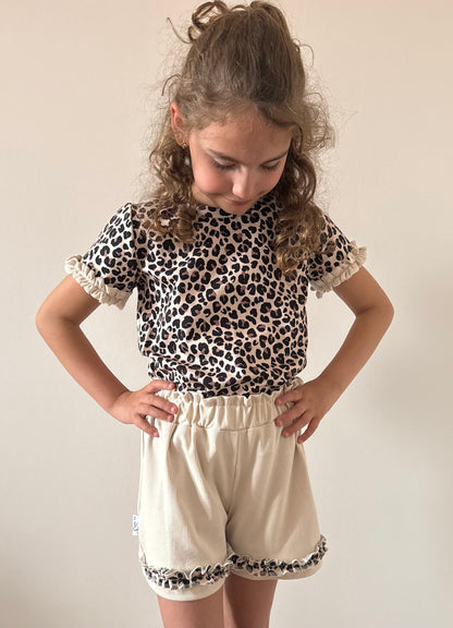 Handgemaakt meisjesshirt | Indy luipaard