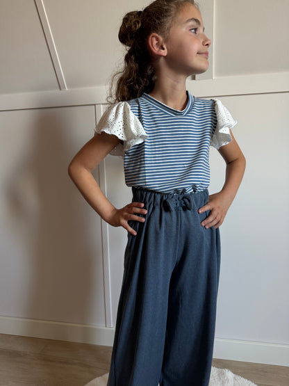 Wide-leg broek blauw | By Isèle
