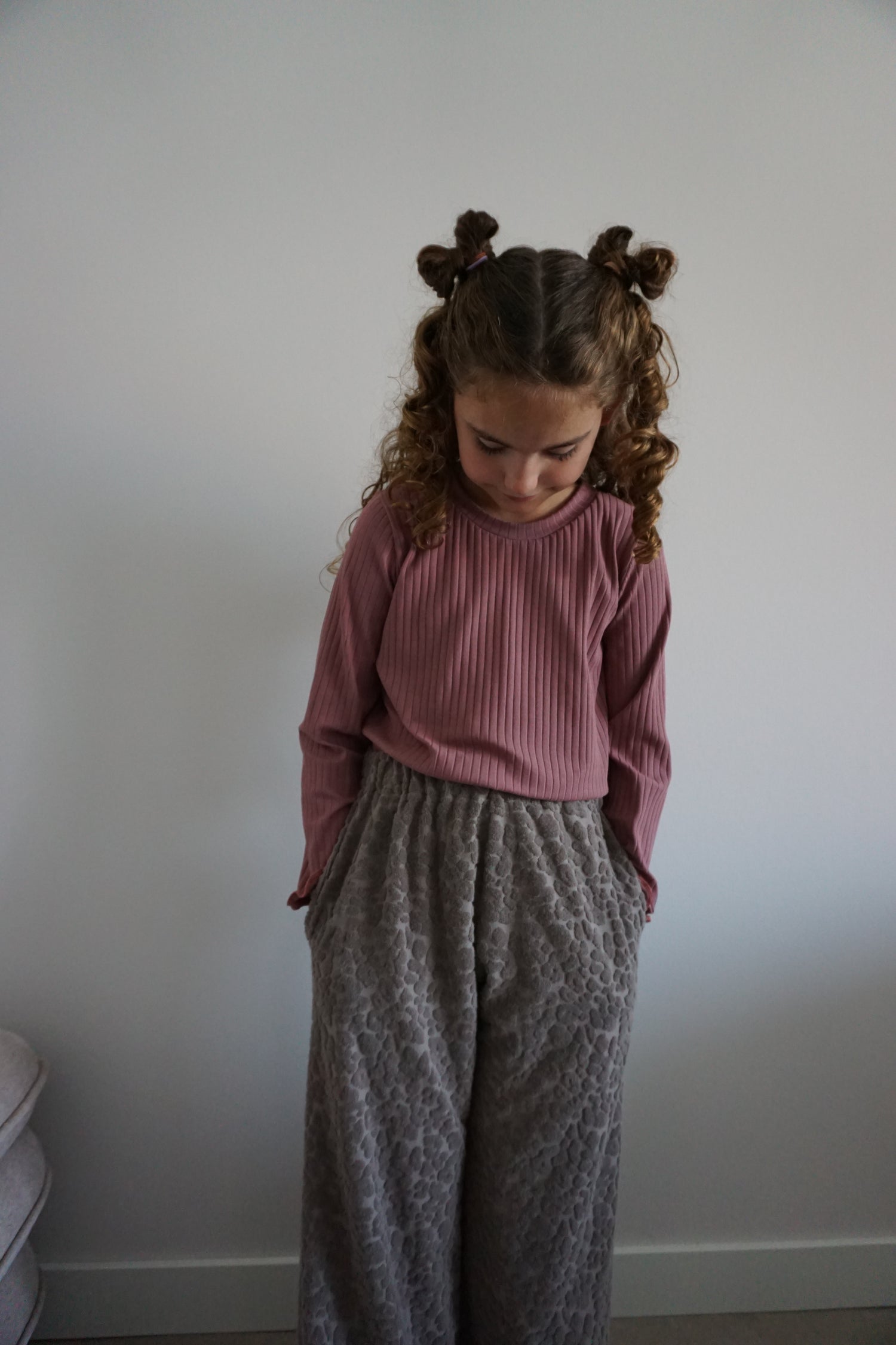 Panter wide leg broek meisjes