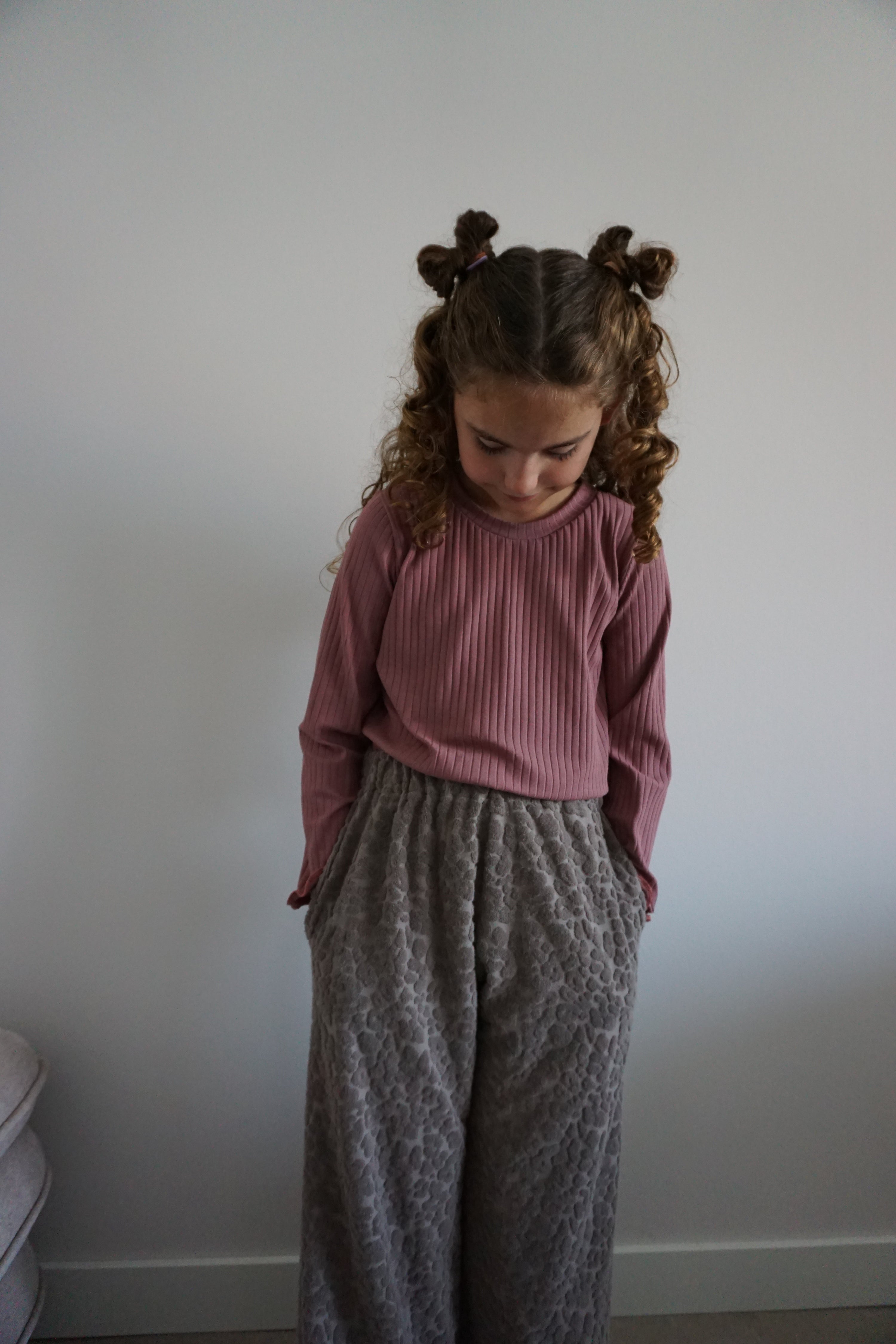 Panter wide leg broek meisjes