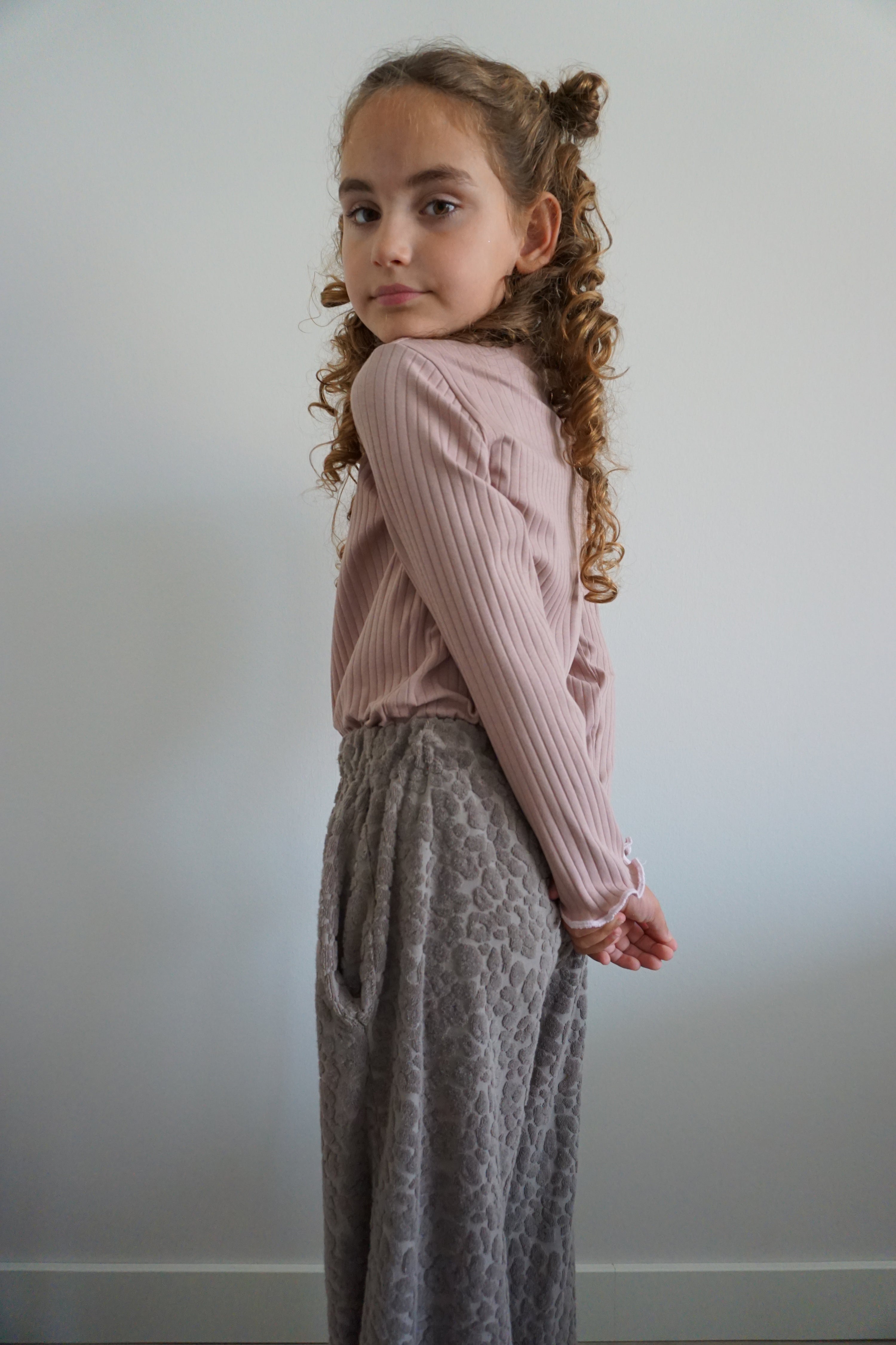 Panter wide leg broek meisjes