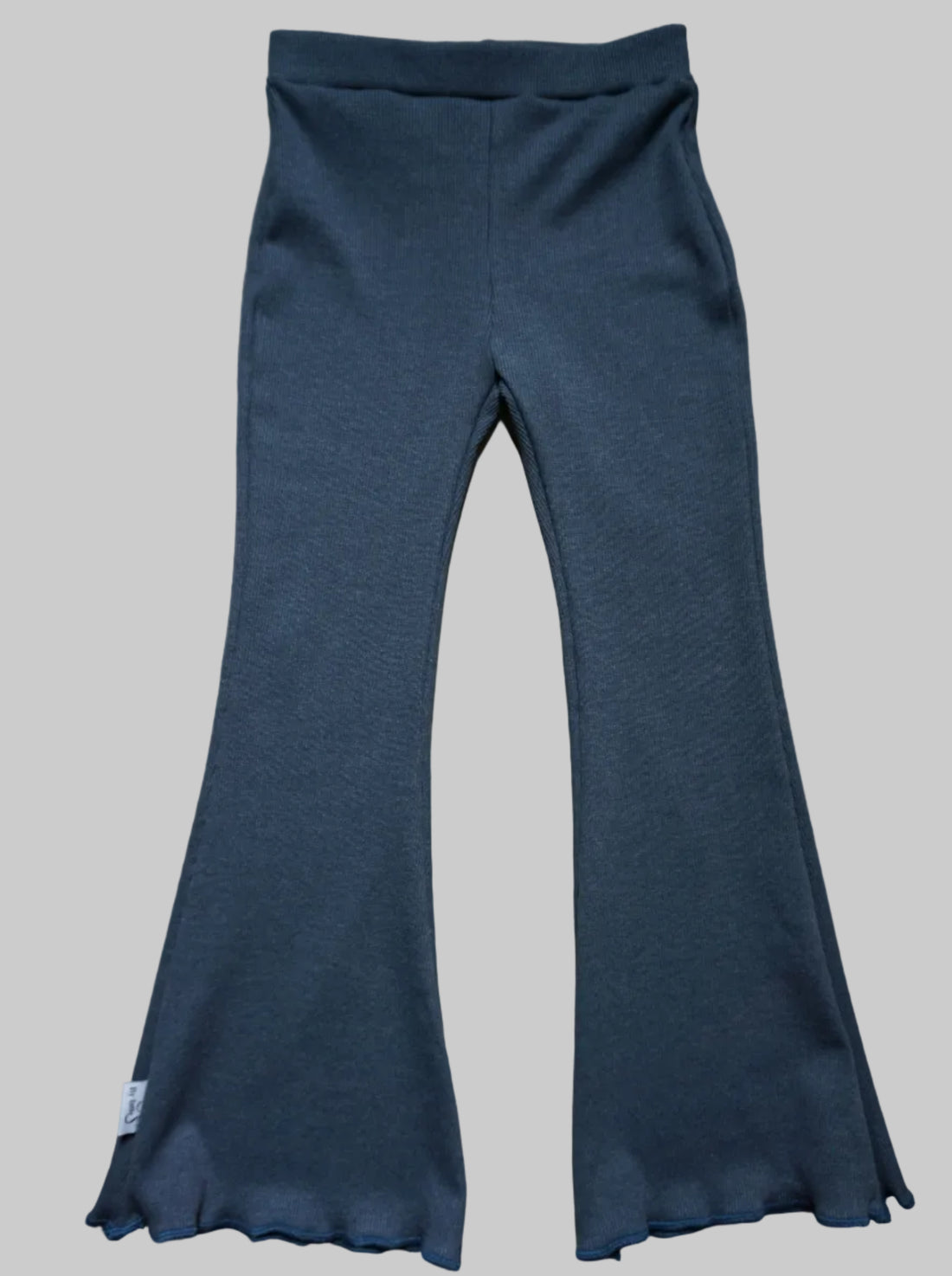 flared broek ribstof blauw