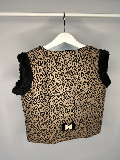 Gilet panter zwart/bruin