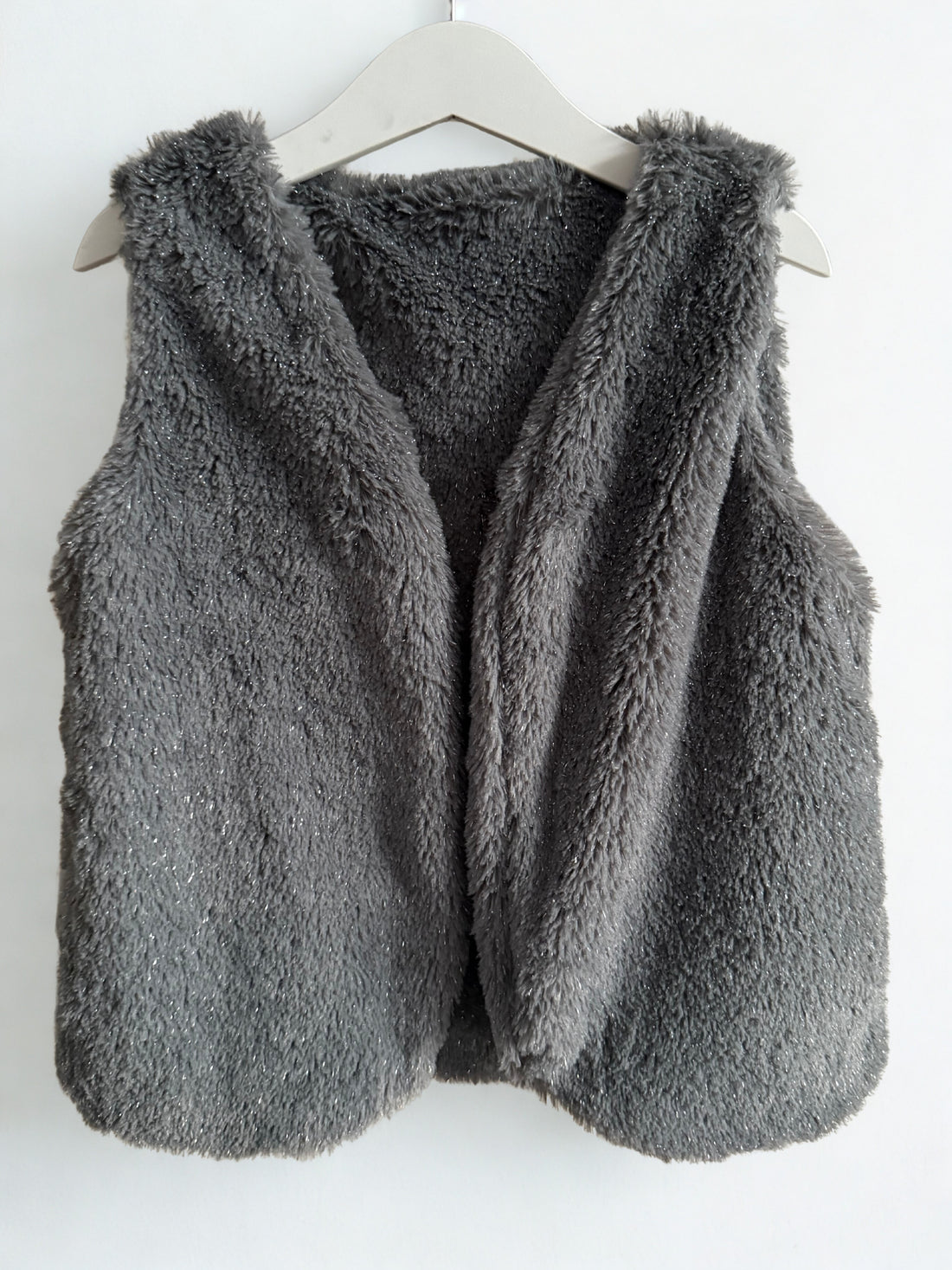 grijs glitter gilet voor meisjes fluffy zacht