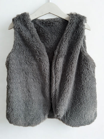 grijs glitter gilet voor meisjes fluffy zacht