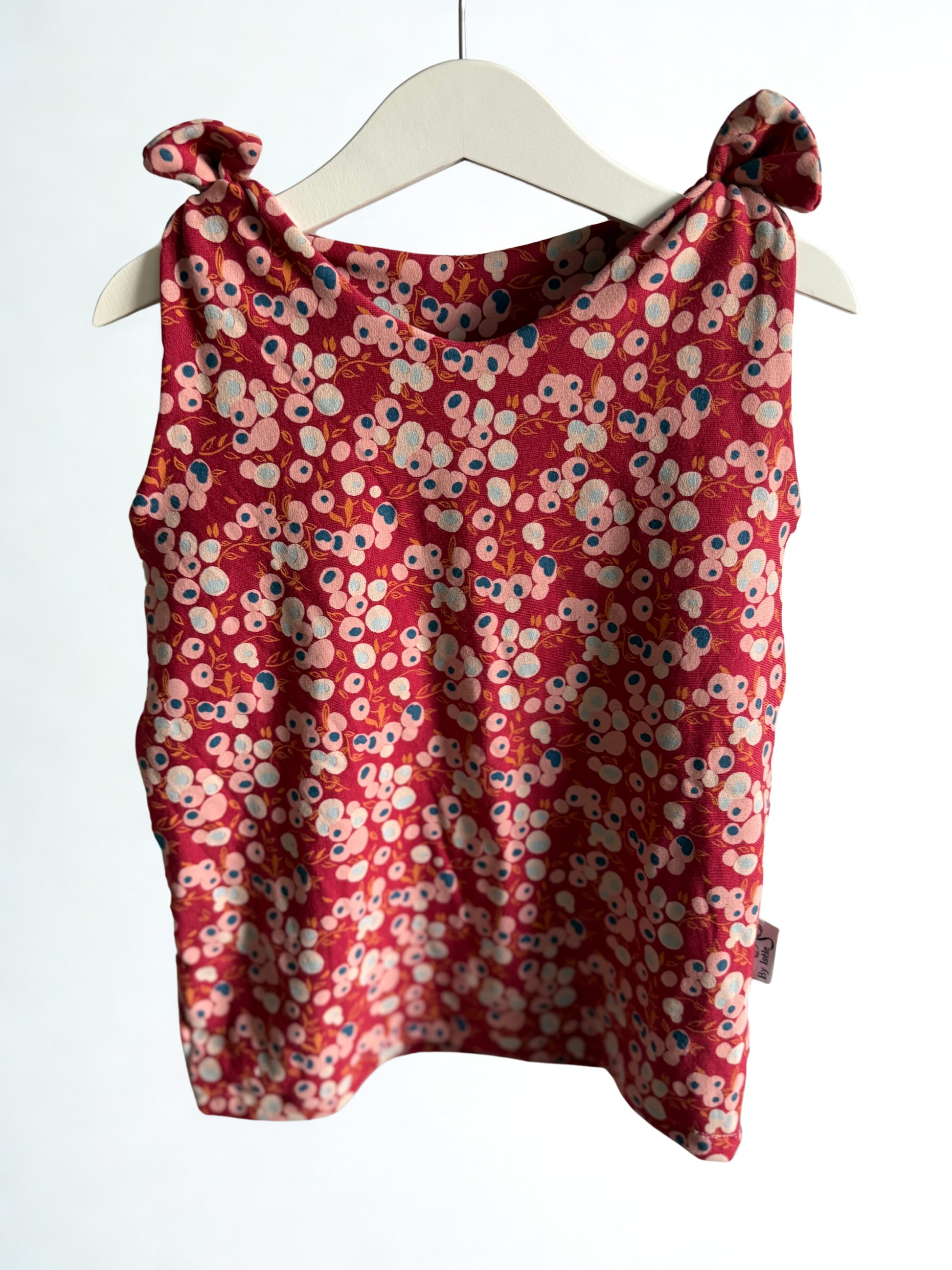 Hemdje rood roze met strik