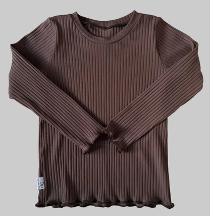ribshirt meisjes bruin