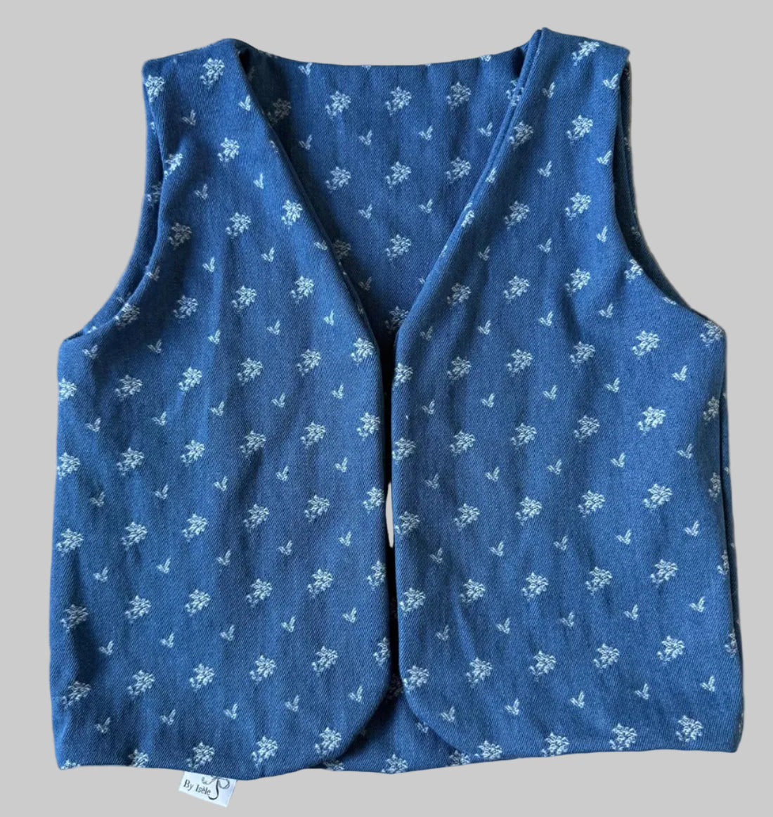 spijkerstof met bloemen gilet meisjes