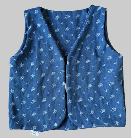 spijkerstof met bloemen gilet meisjes