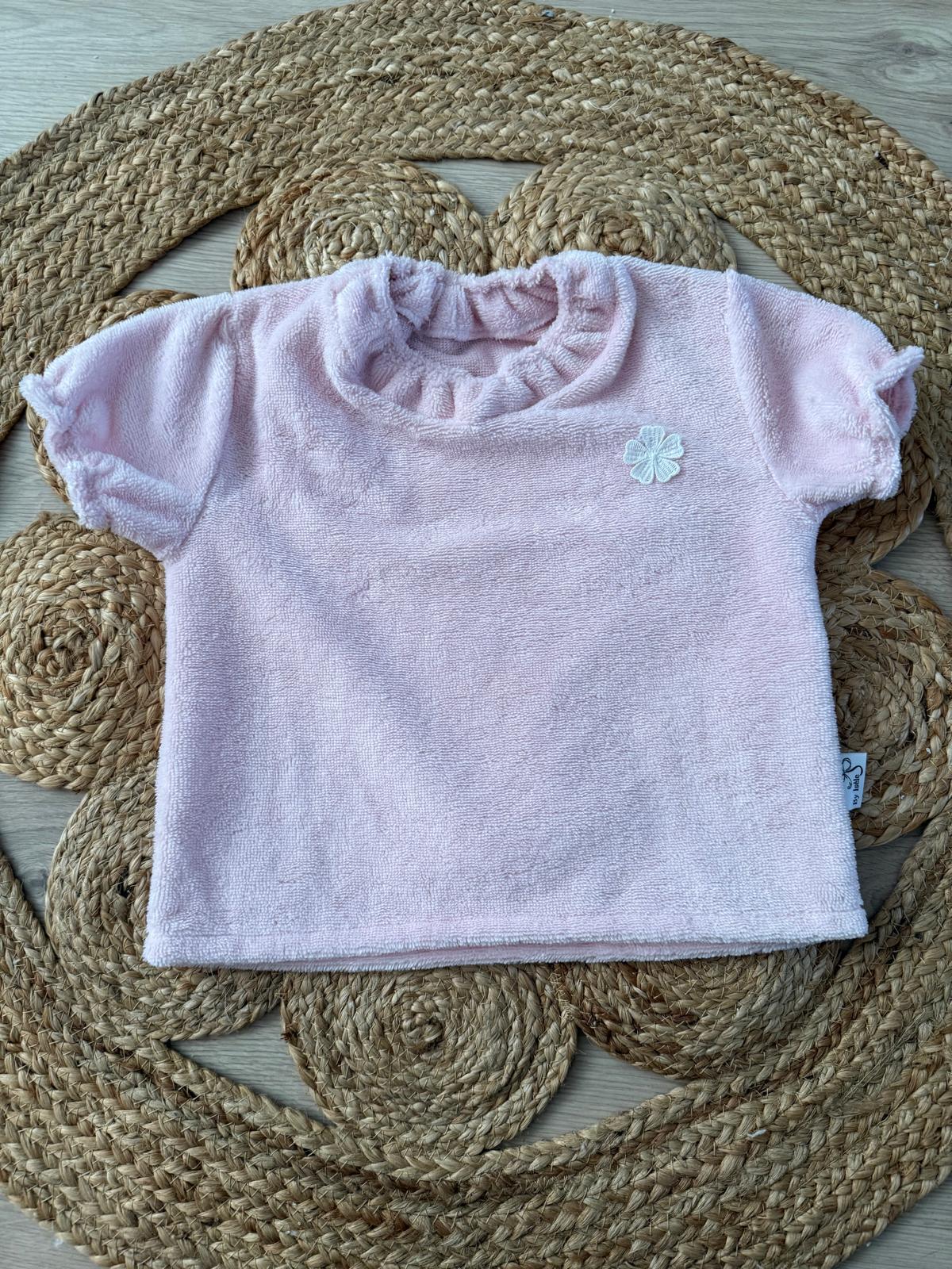Ella shirtje - Badstof - Beige, lichtroze en lichtblauw | By Isèle
