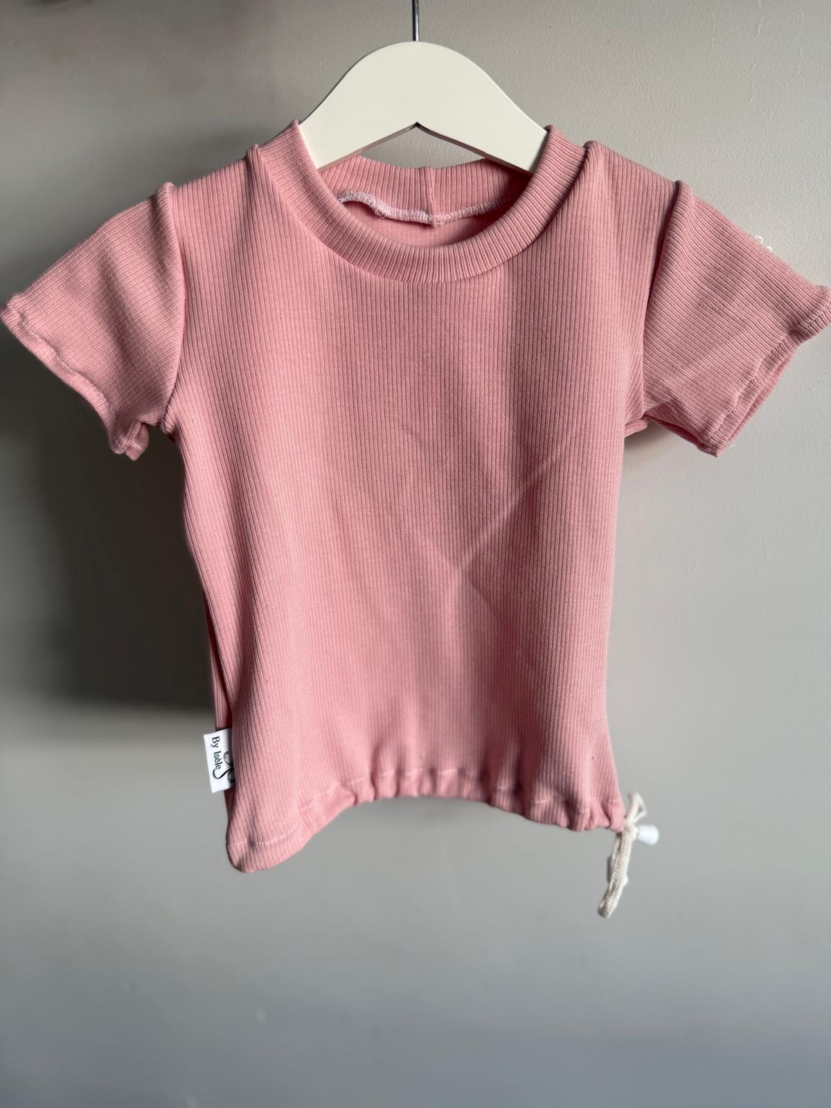 Evi shirt meisje - Ribstof - Lila, zand,geel of roze | By Isèle