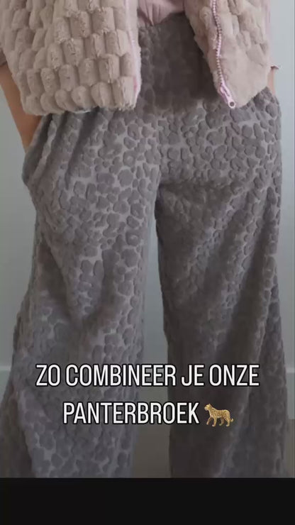 Panter wide leg broek meisjes